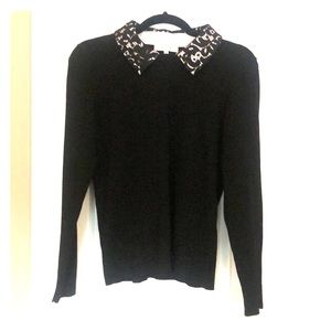 Milly black collared sweater women’s medium